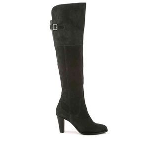 Adrienne Vittadini Over-The-Knee Suede Boots in Black